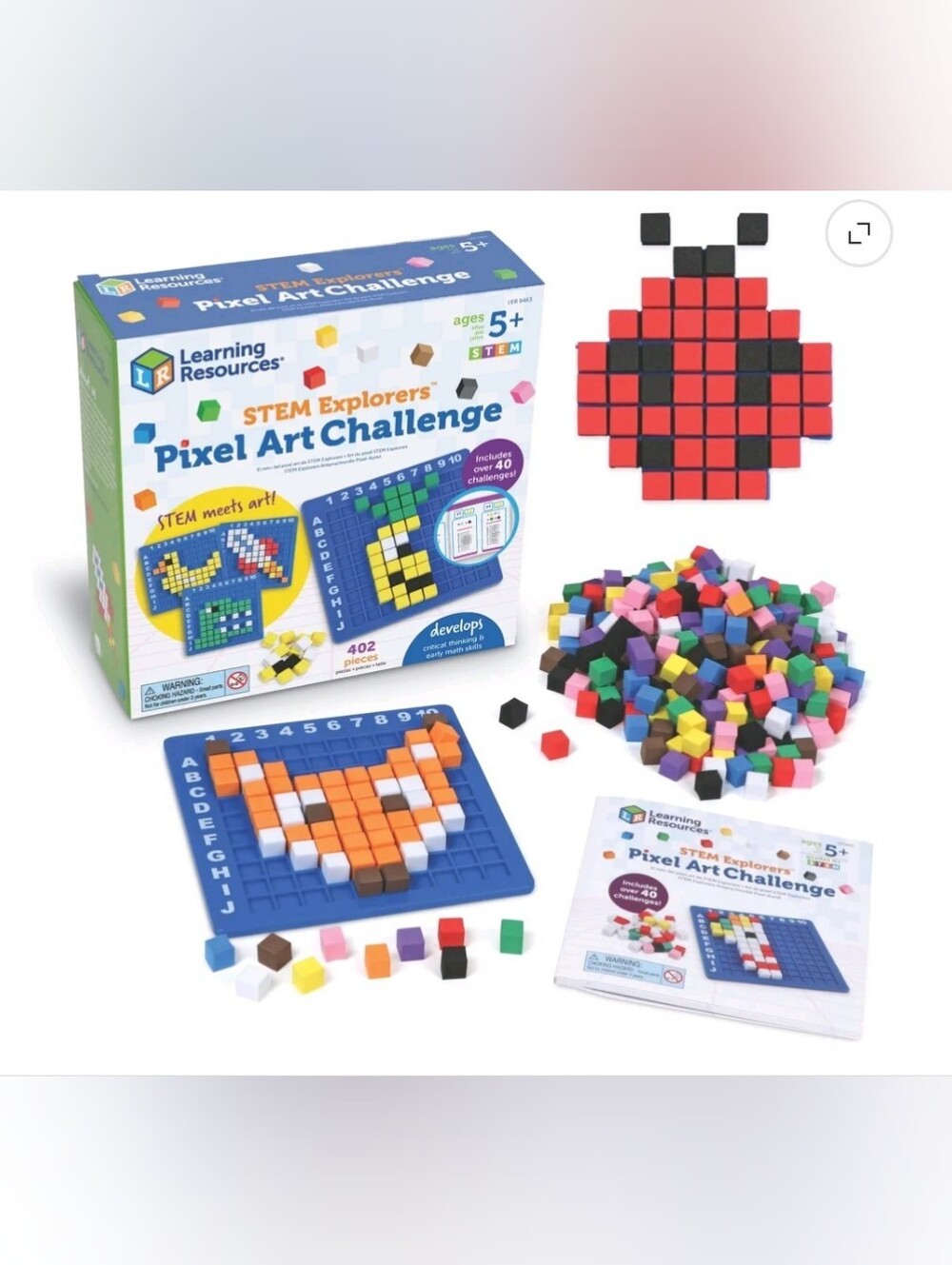 Learning Resources STEM Explorers Pixel Art Challenge - Science & STEM Activity